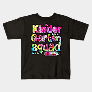 Tie Dye Kindergarten Squad Back To School Teachers Student Kids T-Shirt